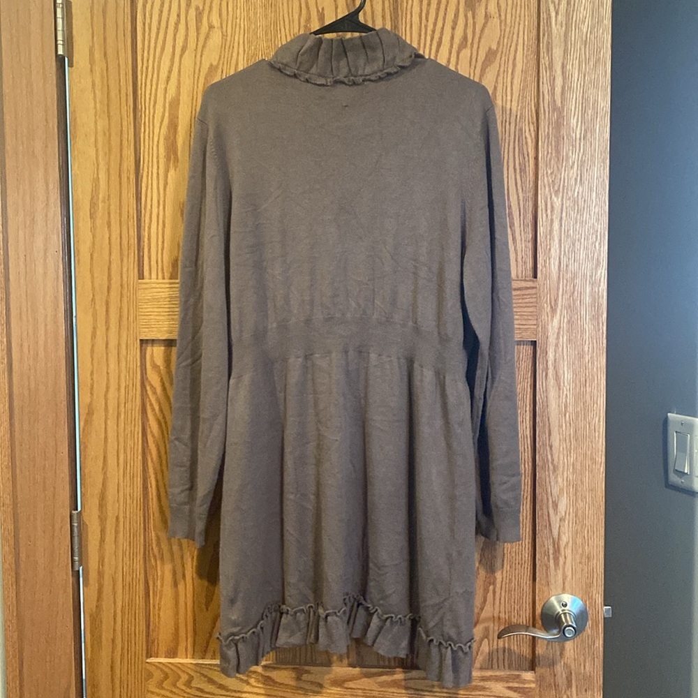 Style & Co Brown Ruffle Jacket Large - Picture 4 of 4